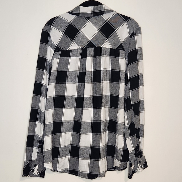 BP flannel plaid button down black white large - Picture 2 of 12